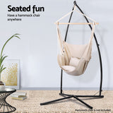 Gardeon Hammock Chair Steel Stand Outdoor Furniture Heavy Duty Black - Top-Down View