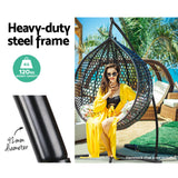Gardeon Hammock Chair Steel Stand Outdoor Furniture Heavy Duty Black - 45-Degree Angle
