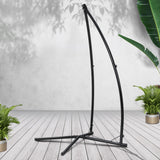Gardeon Hammock Chair Steel Stand Outdoor Furniture Heavy Duty Black - Low Angle