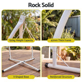 Gardeon Hammock Stand 150kg Capacity White Steel Frame for Hanging Chairs - 45-Degree Angle