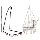 Gardeon Hammock Hanging Chair with Steel Stand - Front View
