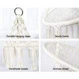 Gardeon Outdoor Hammock Chair with Stand Cotton Swing Relax Hanging 124CM Cream - Rear View