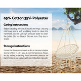 Gardeon Outdoor Hammock Chair with Stand Cotton Swing Relax Hanging 124CM Cream - Close-Up Angle