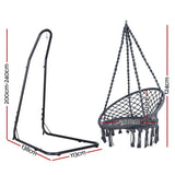 Gardeon Hammock Hanging Chair with Steel Stand - Front View