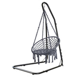 Gardeon Hammock Hanging Chair with Steel Stand - Side View