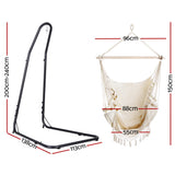 Gardeon Hammock Hanging Chair with Steel Stand - Front View