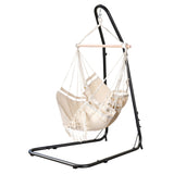 Gardeon Hammock Hanging Chair with Steel Stand - Side View
