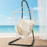 Gardeon Hammock Hanging Chair with Steel Stand - Close-Up Angle