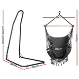 Gardeon Hammock Hanging Chair with Steel Stand - Front View