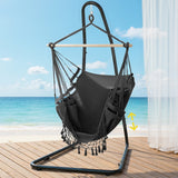 Gardeon Hammock Hanging Chair with Steel Stand - Close-Up Angle