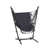 Gardeon Hammock Chair Outdoor Camping Hanging with Stand Grey - Side View