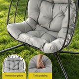 Gardeon Outdoor Swing Chair 2 Seater with Stand Cushion Rattan Patio Furniture - 45-Degree Angle