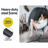 Gardeon Outdoor Egg Swing Chair Patio Furniture Pod Stand Canopy Foldable Grey - Top-Down View