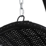 Gardeon Outdoor Egg Swing Chair Wicker Furniture Pod Stand Armrest Black - Side View