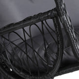 Gardeon Outdoor Egg Swing Chair Wicker Furniture Pod Stand Armrest Black - Top-Down View