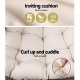 Gardeon Outdoor Egg Swing Chair Wicker Rattan Furniture Pod Stand Cushion Latte - 45-Degree Angle