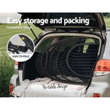 Gardeon Outdoor Egg Swing Chair Hanging Chair Wicker Rope Pod Stand Foldable Grey - Rear View