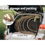 Gardeon Outdoor Egg Swing Chair Wicker Rope Furniture Pod Stand Foldable Yellow - Close-Up Angle