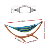 Gardeon Hammock Bed Outdoor Camping Timber Hammock Wooden Stand - Front View