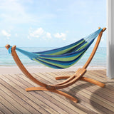 Gardeon Hammock Bed Outdoor Camping Timber Hammock Wooden Stand - Close-Up Angle