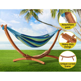 Gardeon Hammock Bed Outdoor Camping Timber Hammock Wooden Stand - Rear View