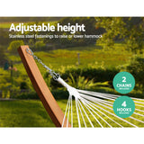 Gardeon Hammock Bed Outdoor Camping Garden Timber Hammock with Stand - 45-Degree Angle
