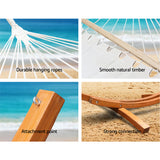 Gardeon Hammock Bed Outdoor Camping Garden Timber Hammock with Stand - Rear View