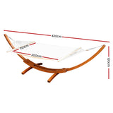 Gardeon Hammock Bed Outdoor Camping Garden Timber Hammock with Stand - Front View