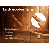 Gardeon Hammock Bed Outdoor Camping Garden Tassel Timber Hammock White - Top-Down View