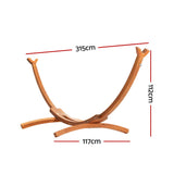 Gardeon Hammock Bed Stand Larch Wood 315cm Length - Front View