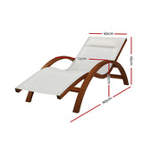 Gardeon Sun Lounge Outdoor Furniture Timber Armchair Wooden Stand - Front View