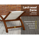 Gardeon Sun Lounge Outdoor Furniture Timber Armchair Wooden Stand - 45-Degree Angle