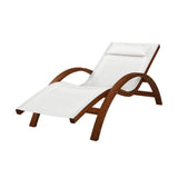 Gardeon Sun Lounge Outdoor Furniture Timber Armchair Wooden Stand - Close-Up Angle