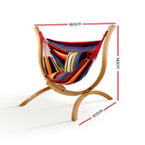 Gardeon Hammock Chair Timber Outdoor Furniture Camping with Wooden Stand - Front View