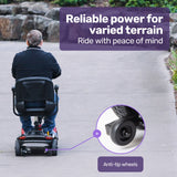 EQUIPMED FreeLite+ Mid-Sized Foldable Electric Mobility Scooter, Lithium Battery, Long Range and Easy Charging, Red - Extra Image