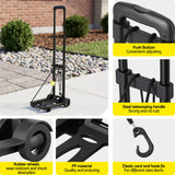 Giantz Folding Trolley Portable Hand Truck Lightweight Travel Luggage Black - Close-Up Angle
