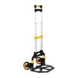 Giantz Folding Trolley Portable Hand Truck Lightweight Travel Luggage Silver - Side View
