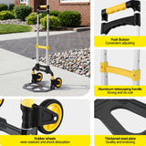 Giantz Folding Trolley Portable Hand Truck Lightweight Travel Luggage Silver - Close-Up Angle