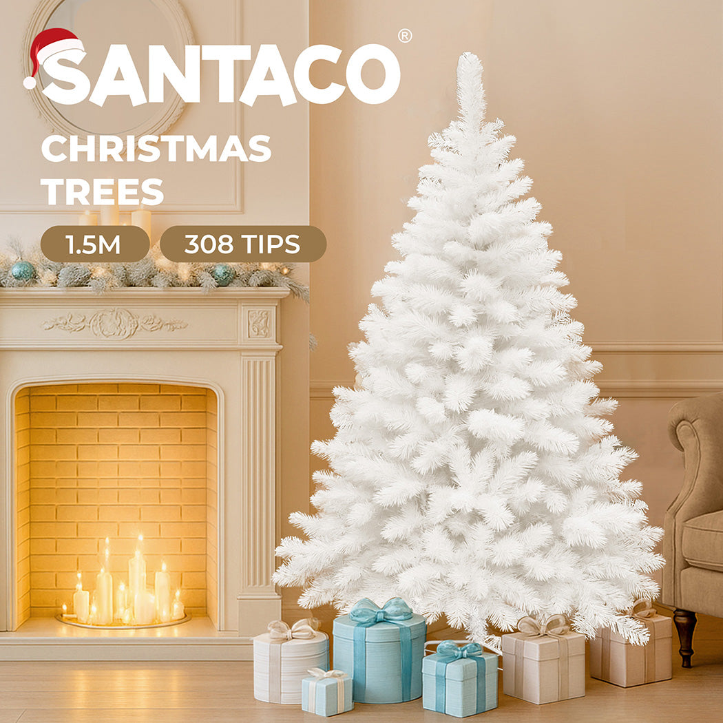 Santaco 1.5M 380 Tips White Christmas Tree-2006732744087965701