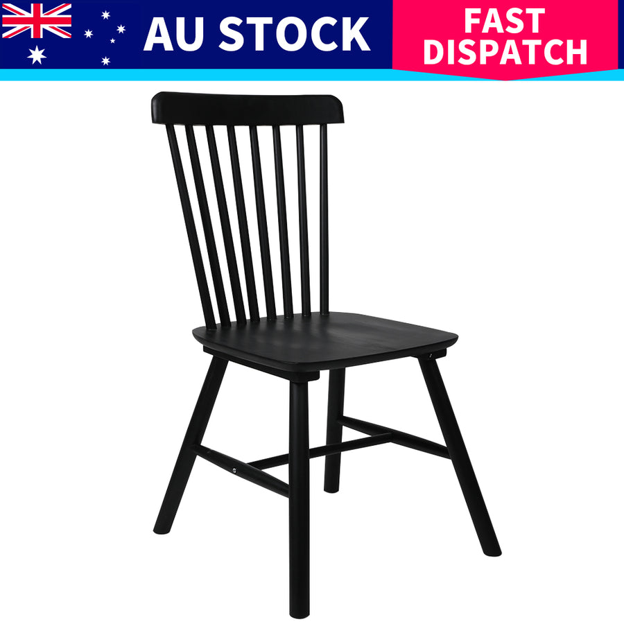 Levede 8x Dining Chairs Kitchen Winsor Black-2006732719484178440