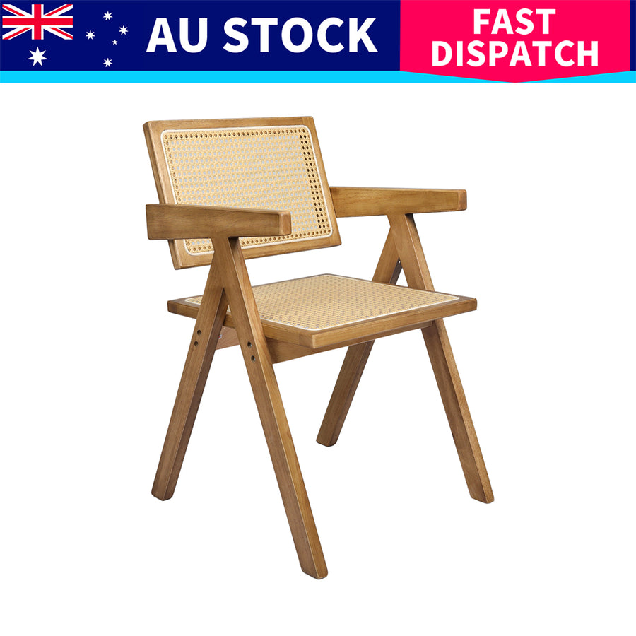 Levede 4x Dining Chair Solid Wood Rattan-2018816911982333960