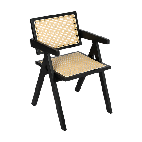 Levede 2x Black Wicker Armchair Dining Chair-2006732729919606792