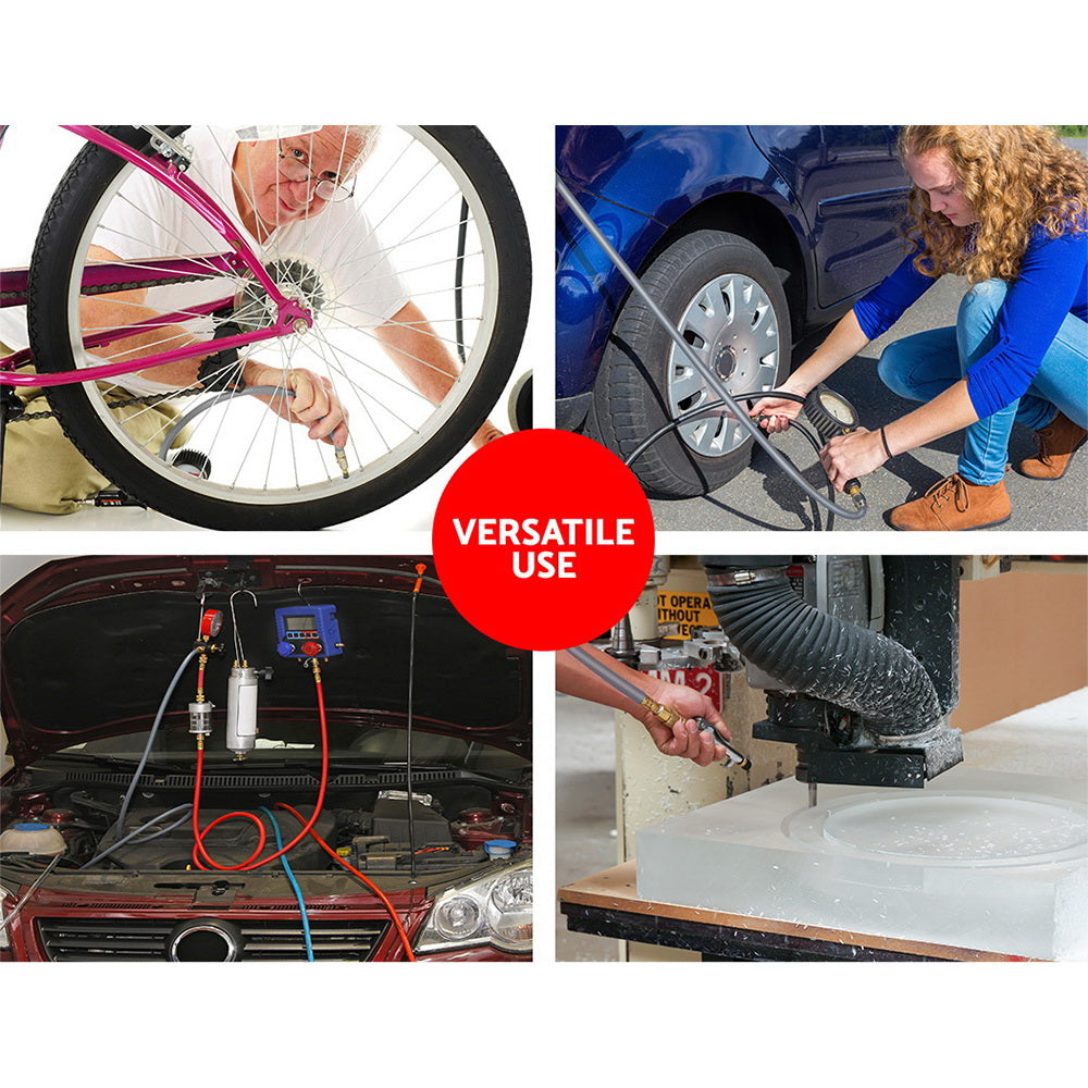 20m Automatic Wall-Mounted Air Hose Reel with 180° Swivel and Self-Layering Mechanism