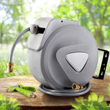 Water Hose Reel 20M Retractable Auto Rewind Garden Brass Spray Gun - Low Angle
