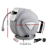 Water Hose Reel 30M Retractable Garden Auto Rewind Spray Gun - Front View