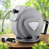 Water Hose Reel 30M Retractable Garden Auto Rewind Spray Gun - Low Angle