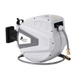 Green Fingers 30M Water Hose Reel Retractable Auto Rewind Wall Mount Garden Spray Gun - Side View