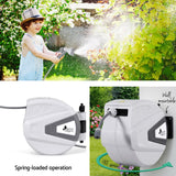Green Fingers 30M Water Hose Reel Retractable Auto Rewind Wall Mount Garden Spray Gun - Top-Down View