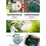 Greenfingers Water Hose Reel 10M Retractable Garden Spray Gun AutoRewind - Top-Down View