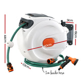 Greenfingers Retractable Hose Reel 30M Garden Water Spray Gun Auto Rewind - Front View